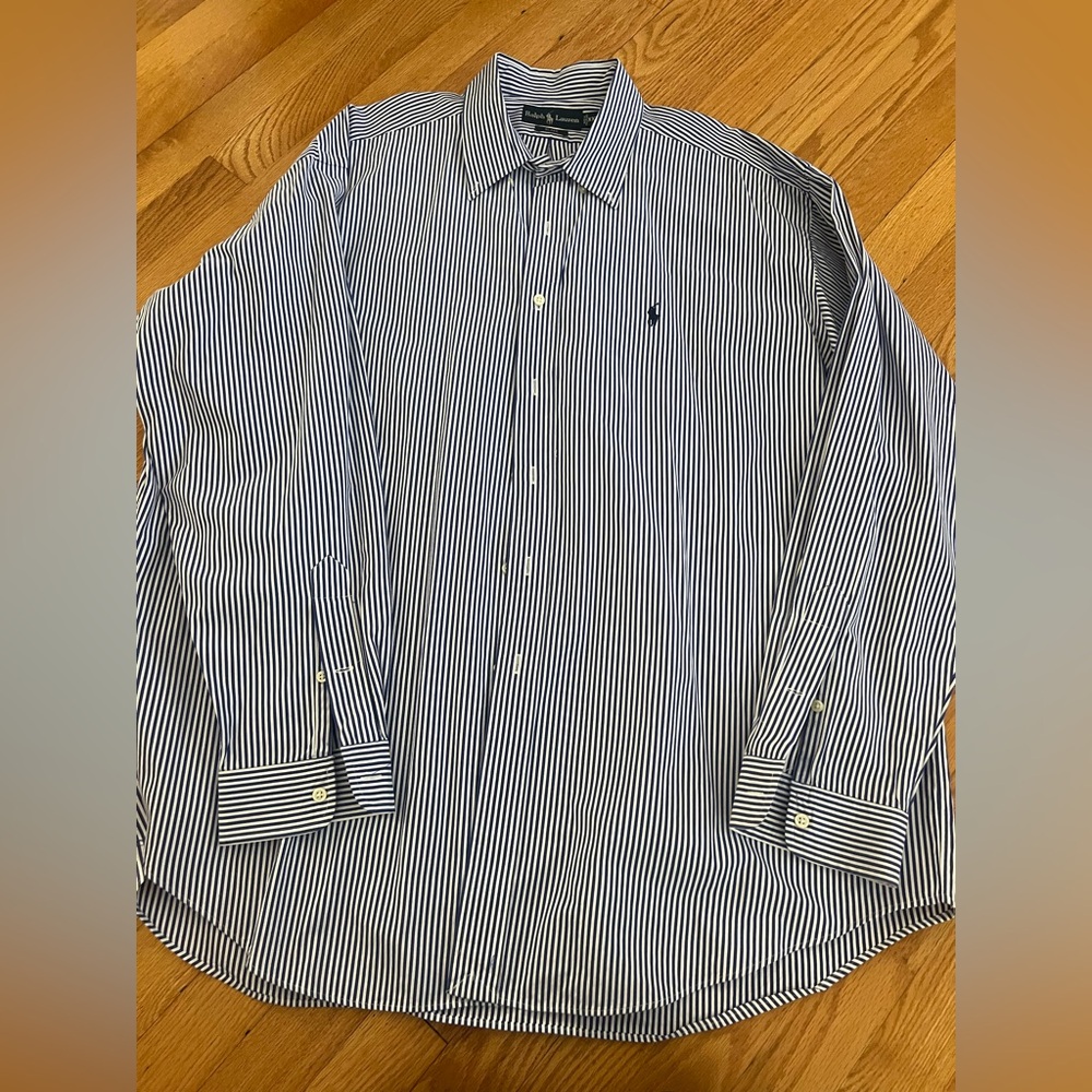 Ralph Lauren Navy and White Striped Shirt